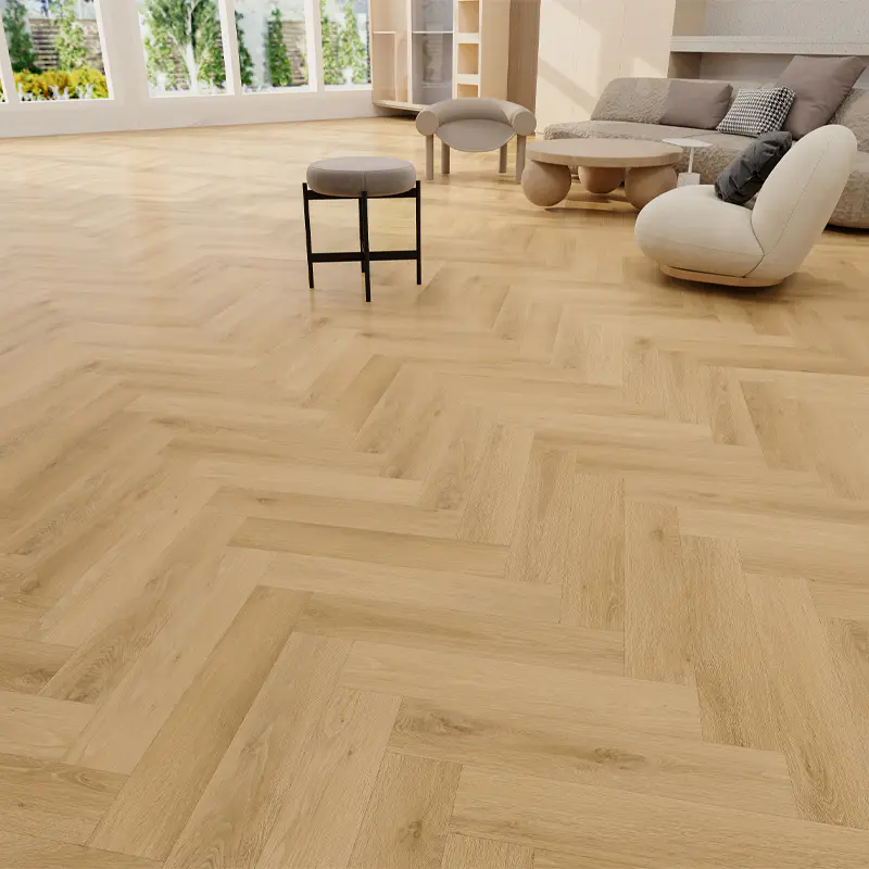 Lantai Vinyl Herringbone SPC Tahan Api
